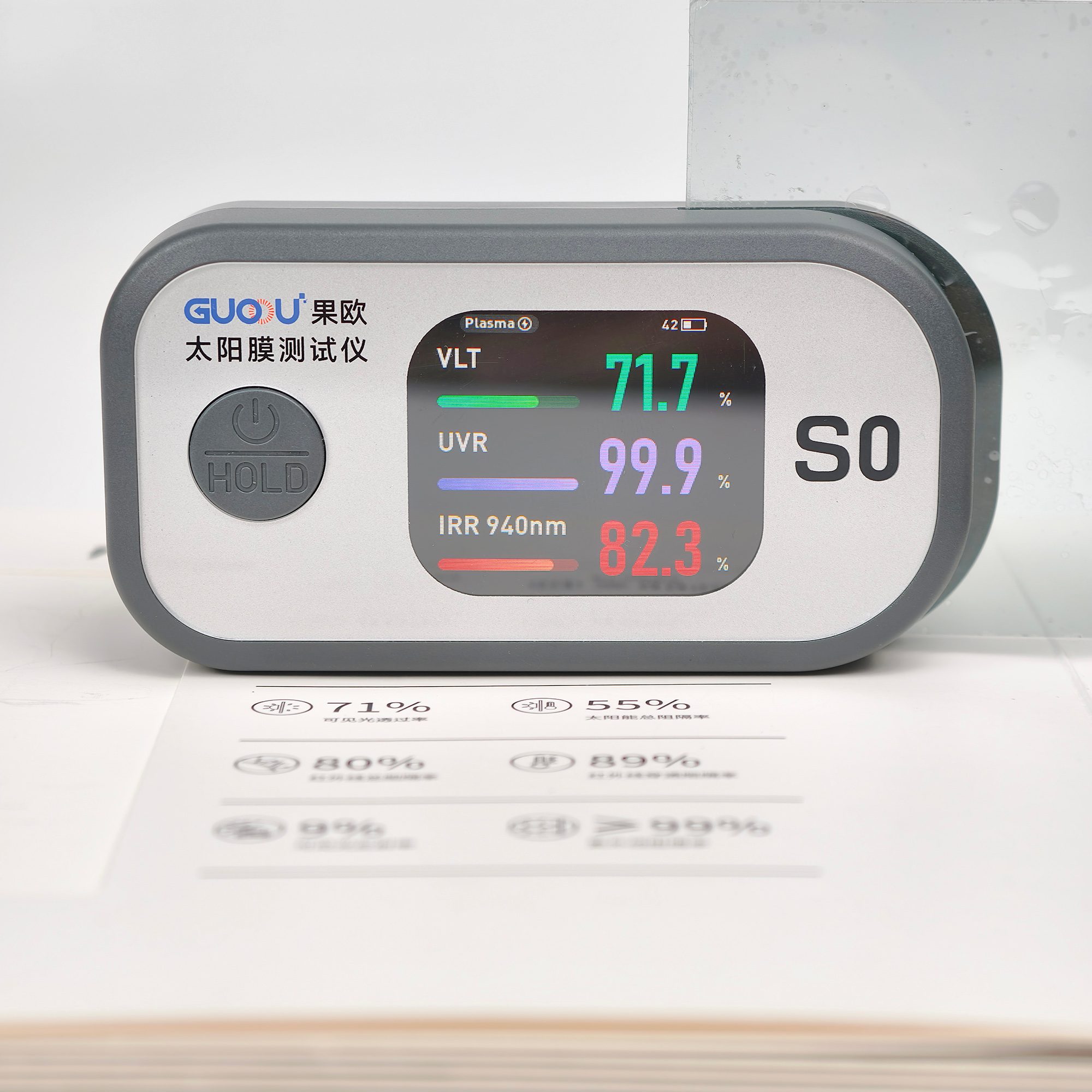 GUOOU S0 Digital 3-in-1 Precision Testing Electronic Auto Meters Solar Film Transmission Meter VLT UVR IRR 940nm