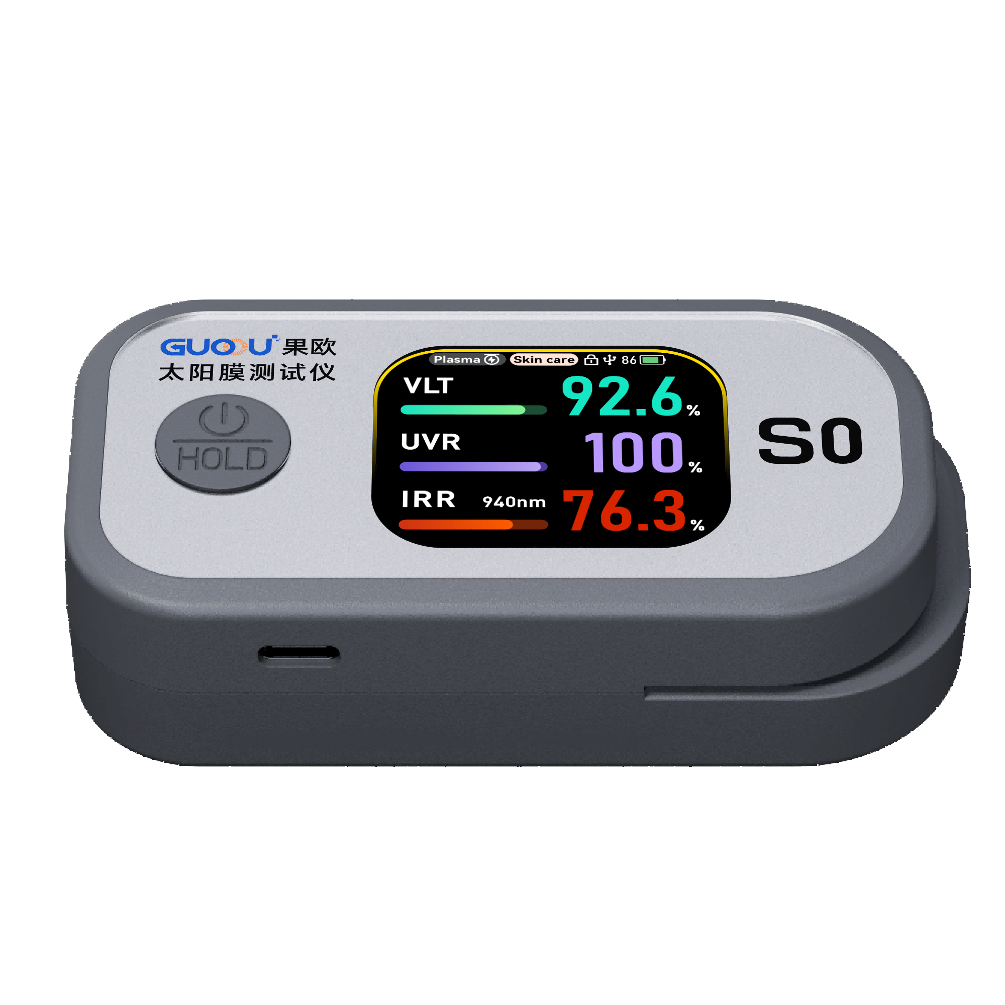 GUOOU S0 Digital 3-in-1 Precision Testing Electronic Auto Meters Solar Film Transmission Meter VLT UVR IRR 940nm